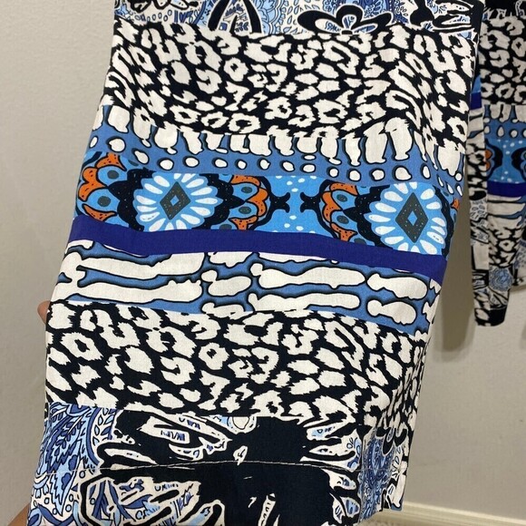 Leo & Ugo Blue Baltic Casual Relaxed Crop Pants Size 3 Medium - Picture 4 of 9